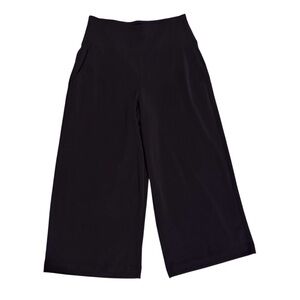 Athleta Size Small Black Athletic Lounge Seasoft Crop Wide Leg Pants Pull On